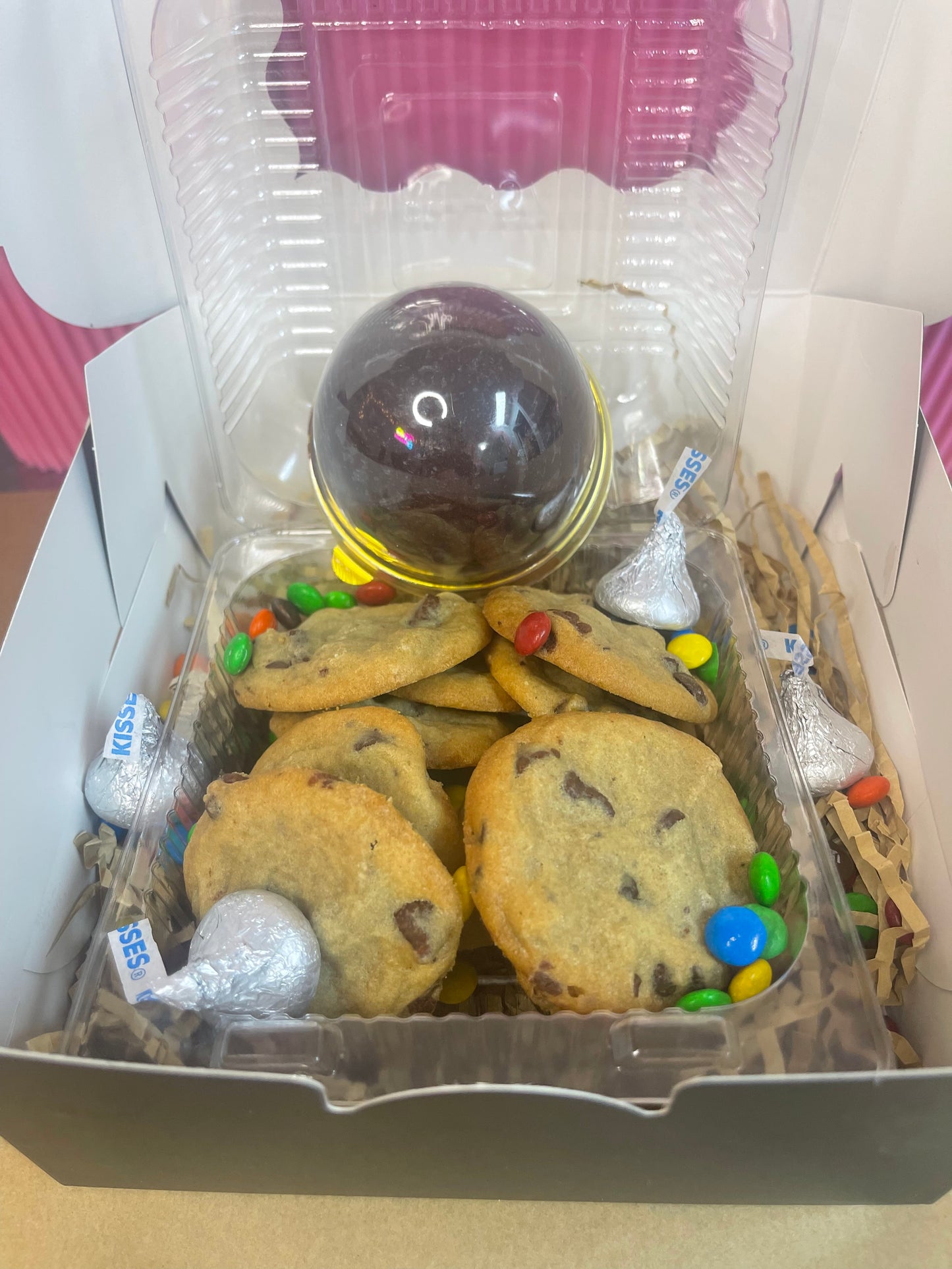 12 mini chocolate chip cookies with chocolate icing