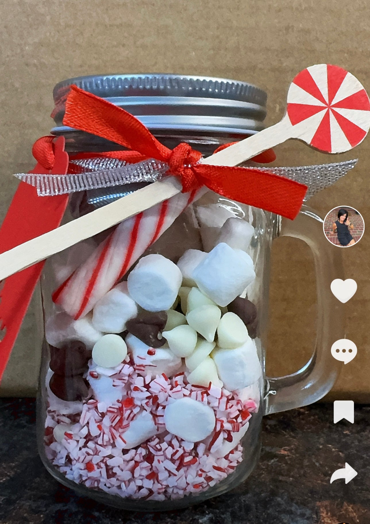 16 oz Holiday Peppermint Hot Coco Gift Jar