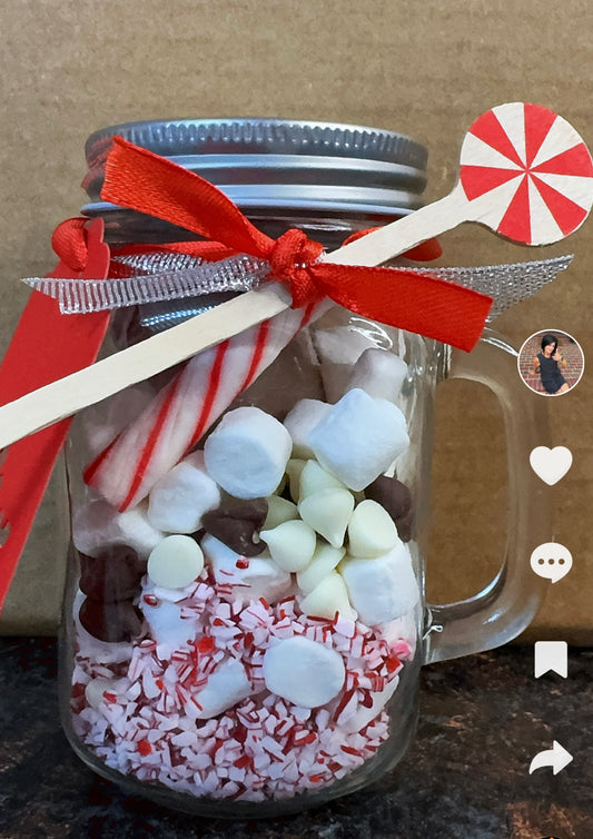 16 oz Holiday Peppermint Hot Coco Gift Jar